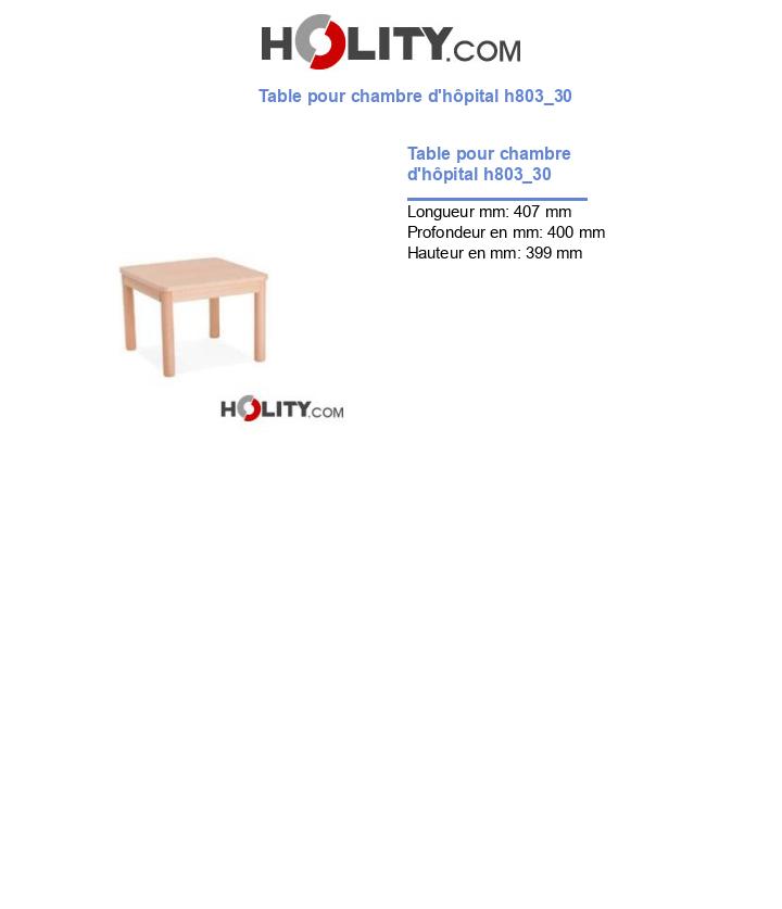 Table pour chambre d'hôpital h803_30