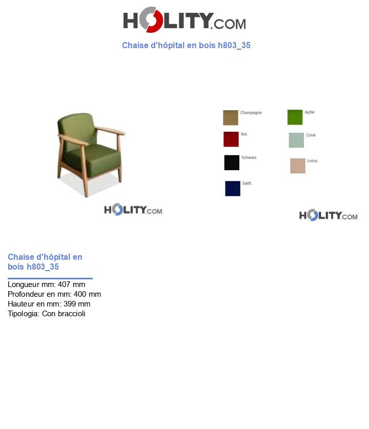 Chaise d'hôpital en bois h803_35