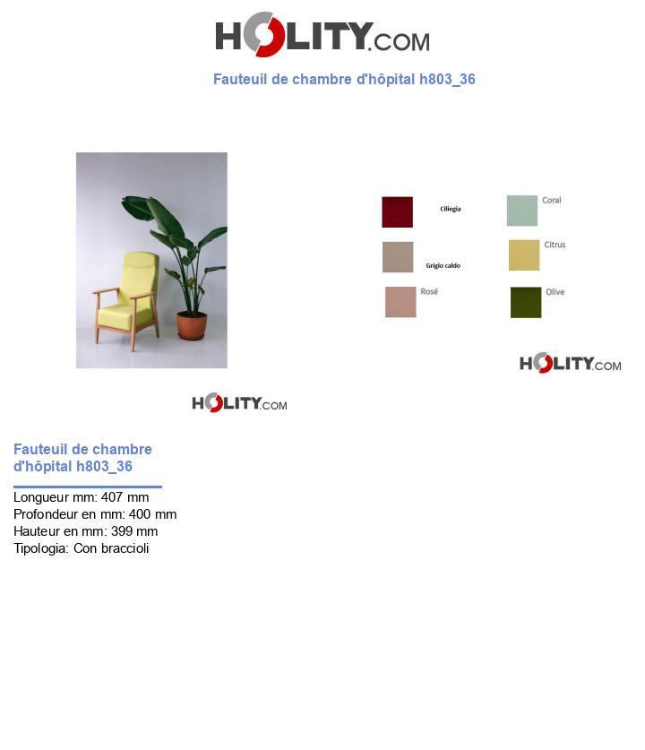 Fauteuil de chambre d'hôpital h803_36