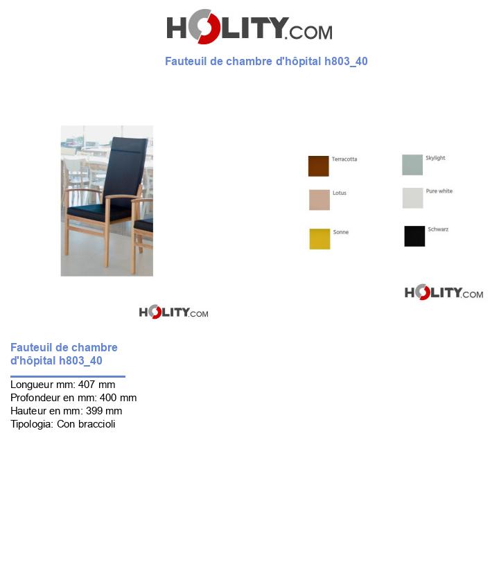 Fauteuil de chambre d'hôpital h803_40