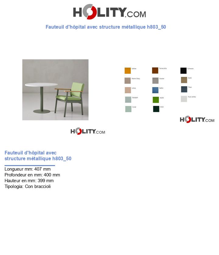 Fauteuil d'hôpital avec structure métallique h803_50