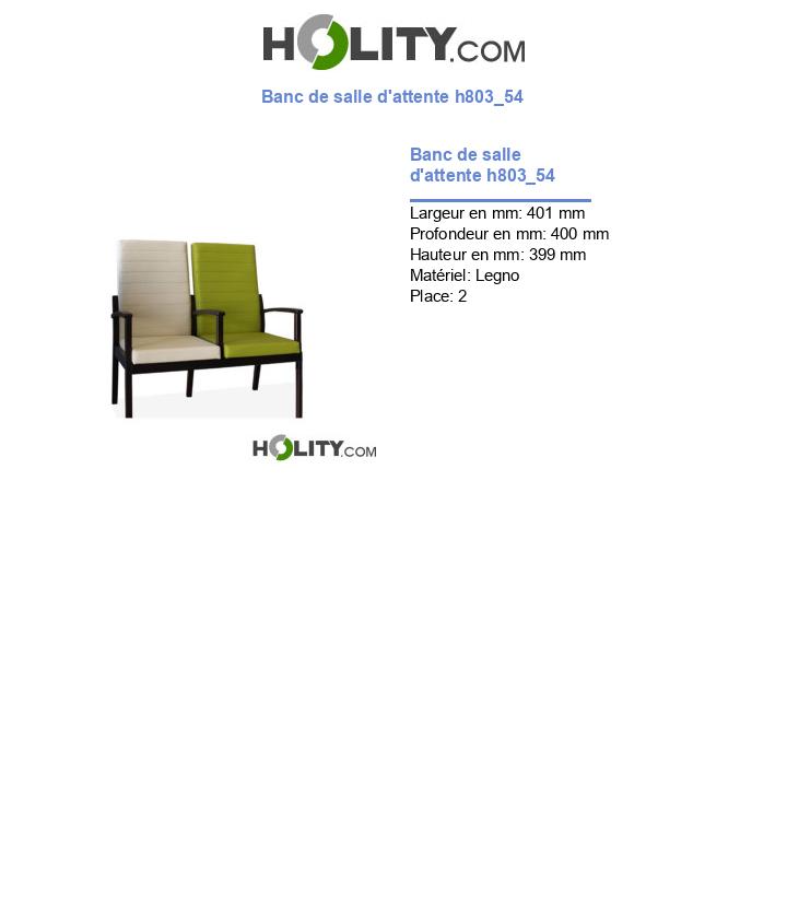 Banc de salle d'attente h803_54
