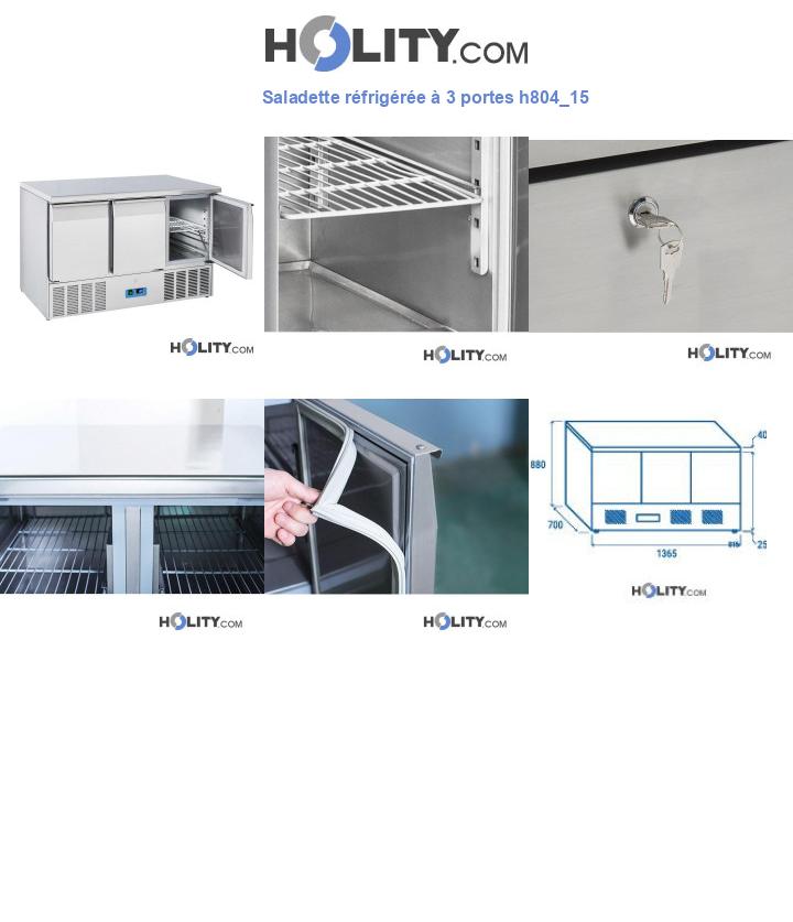 Saladette réfrigérée à 3 portes h804_15