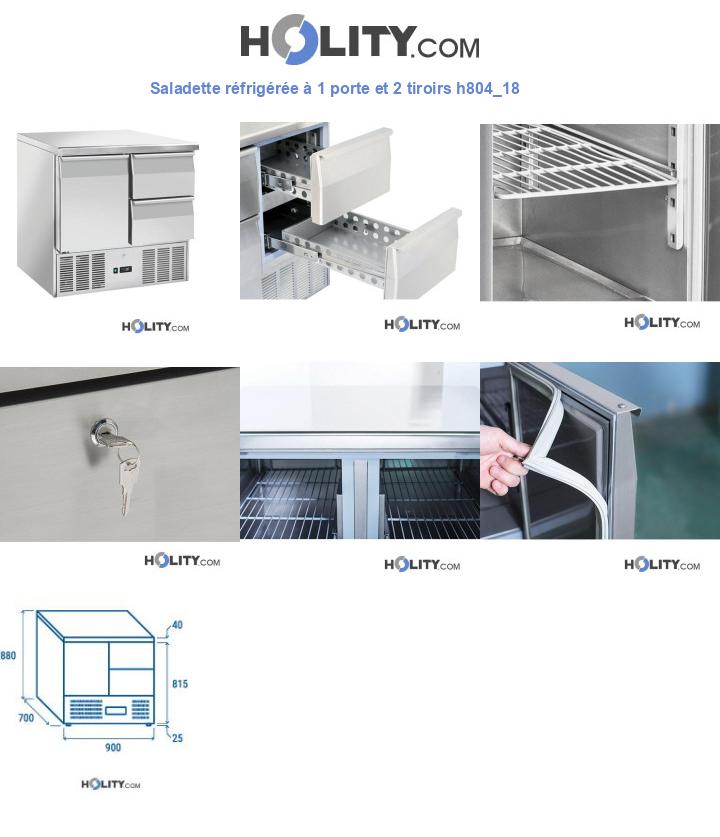 Saladette réfrigérée à 1 porte et 2 tiroirs h804_18