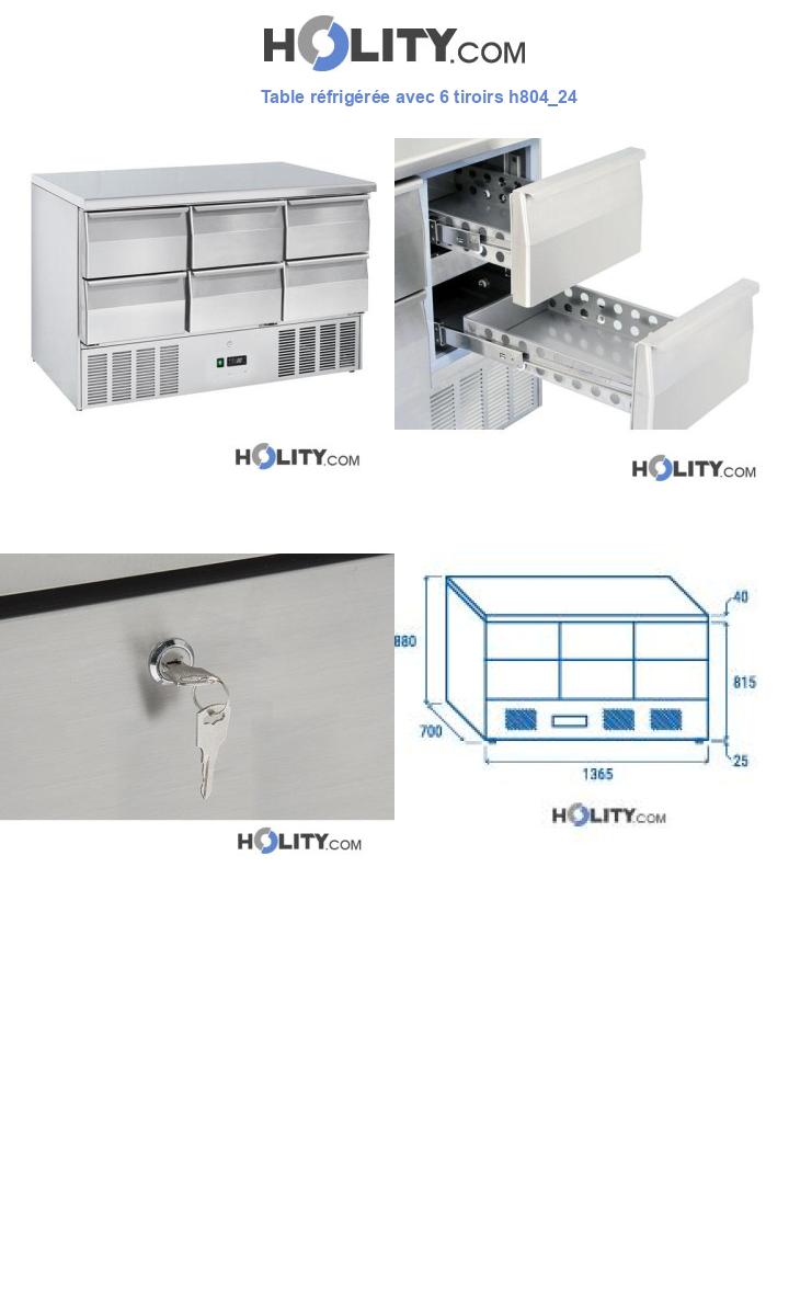 Table réfrigérée avec 6 tiroirs h804_24