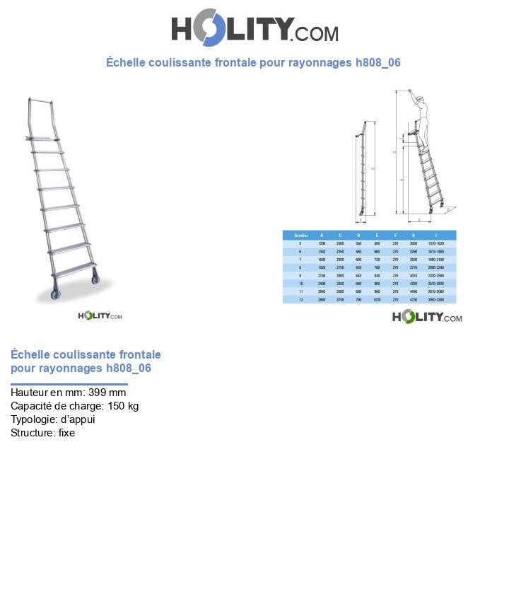 Échelle coulissante frontale pour rayonnages h808_06