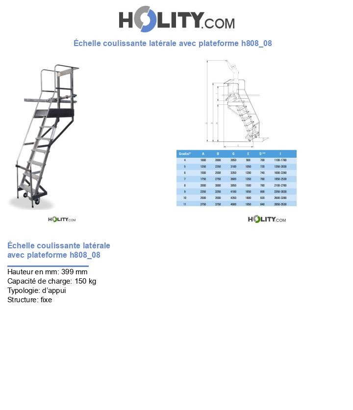 Échelle coulissante latérale avec plateforme h808_08