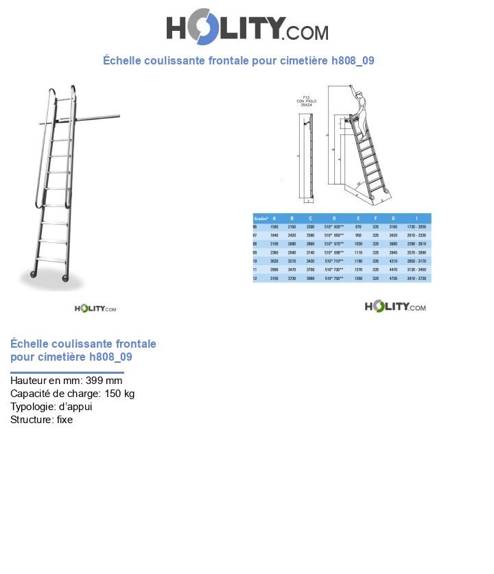 Échelle coulissante frontale pour cimetière h808_09