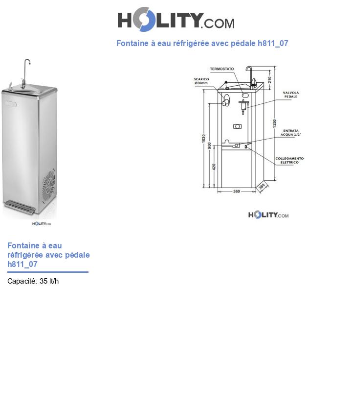 Fontaine à eau réfrigérée avec pédale h811_07