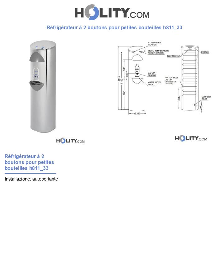 Réfrigérateur à 2 boutons pour petites bouteilles h811_33