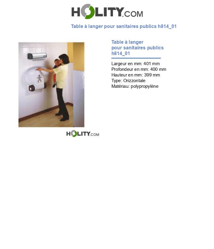 Table à langer pour sanitaires publics h814_01
