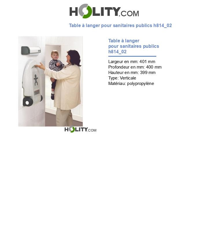 Table à langer pour sanitaires publics h814_02