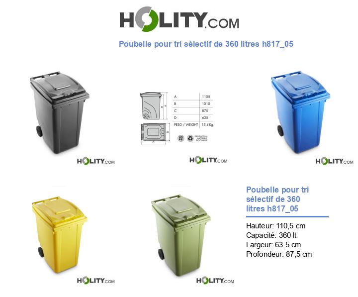 Poubelle pour tri sélectif de 360 litres h817_05