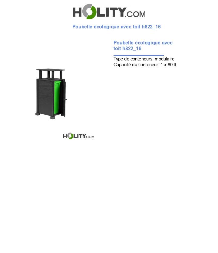 Poubelle écologique avec toit h822_16