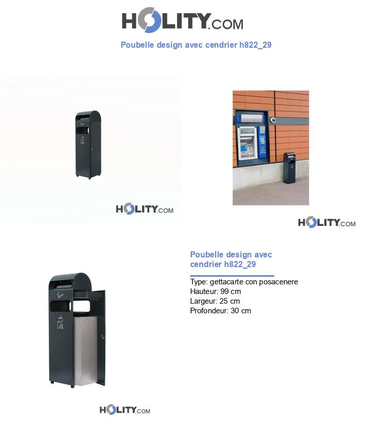 Poubelle design avec cendrier h822_29