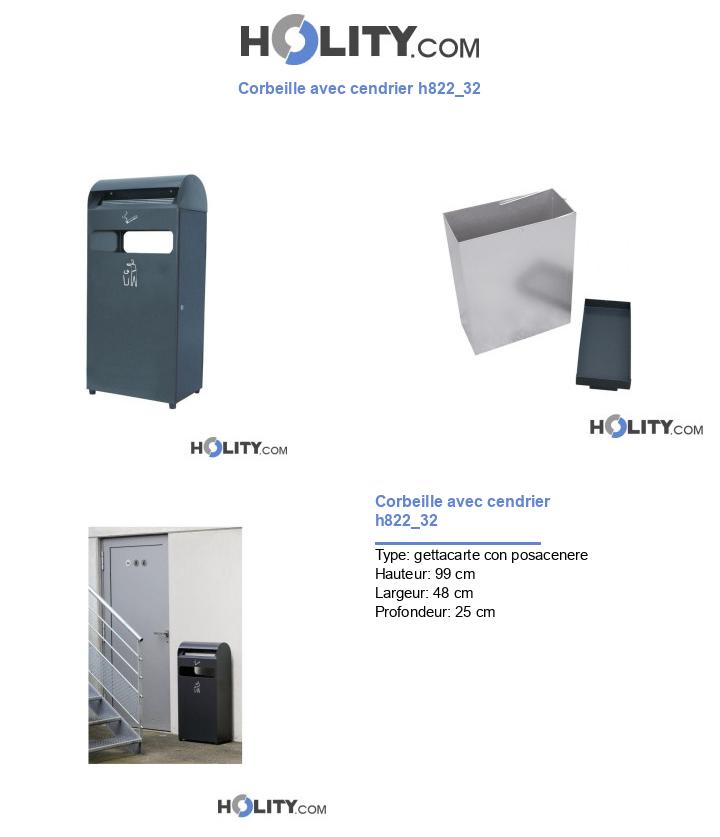 Corbeille avec cendrier h822_32
