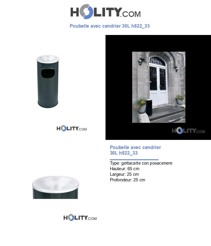Poubelle avec cendrier 30L h822_33