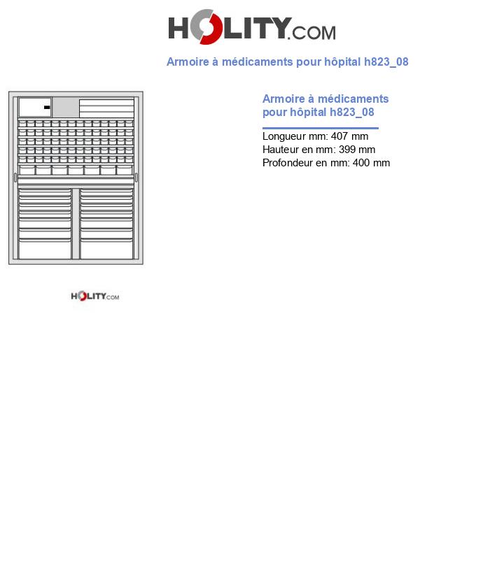 Armoire à médicaments pour hôpital h823_08