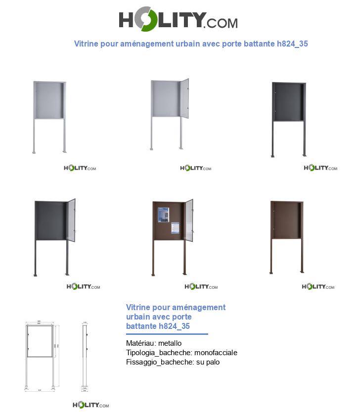 Vitrine pour aménagement urbain avec porte battante h824_35