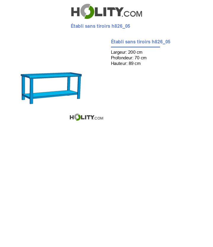 Établi sans tiroirs h826_05