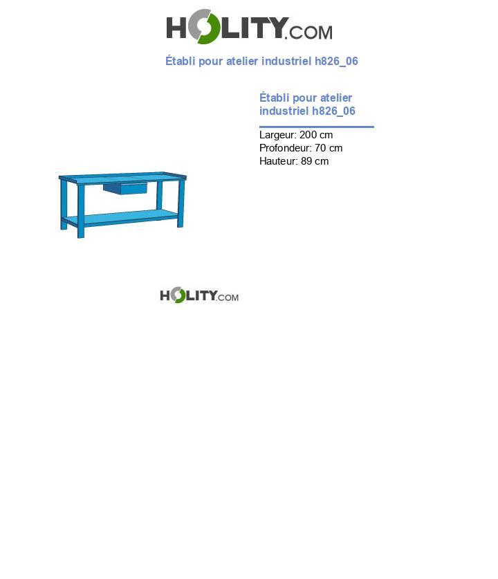 Établi pour atelier industriel h826_06