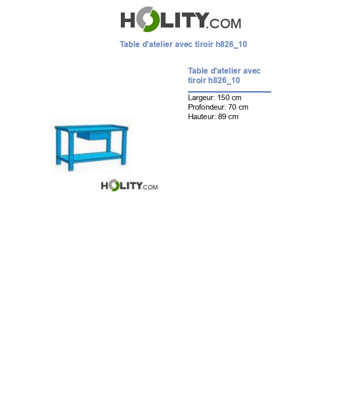 Table d'atelier avec tiroir h826_10