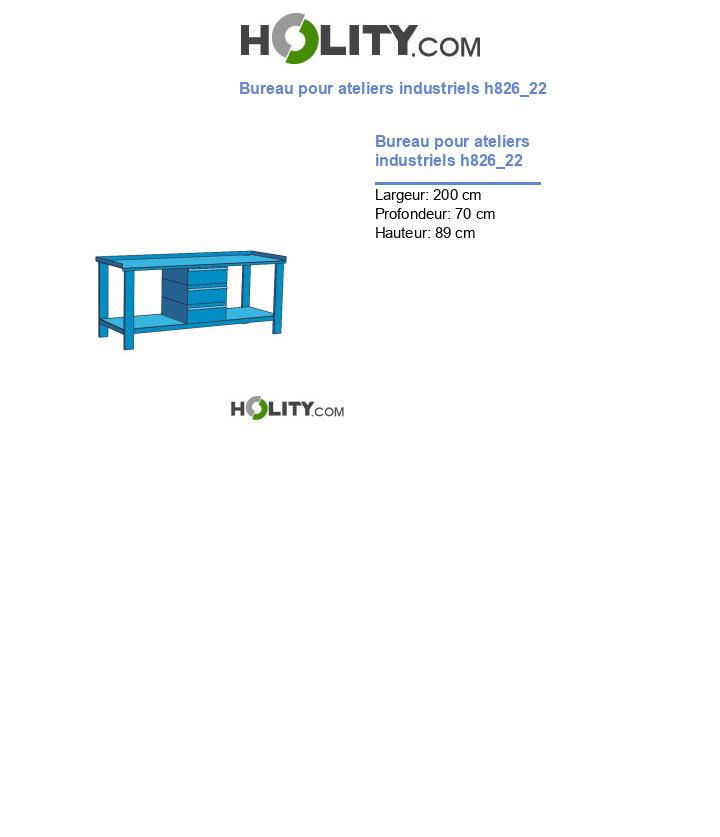 Bureau pour ateliers industriels h826_22