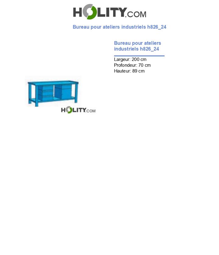 Bureau pour ateliers industriels h826_24