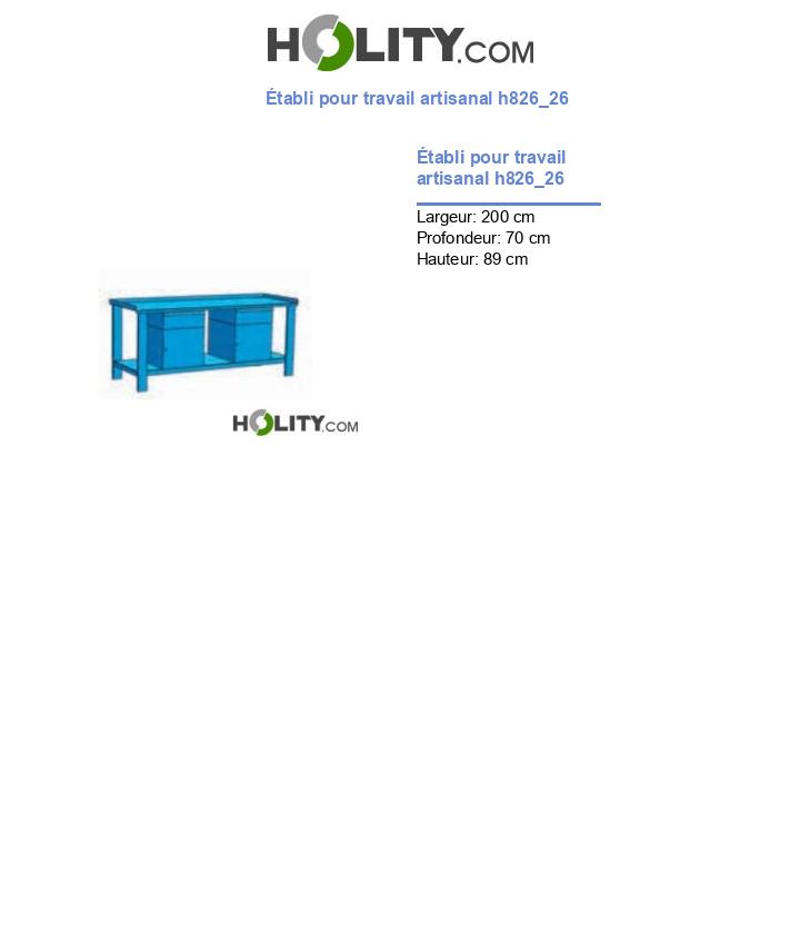 Établi pour travail artisanal h826_26