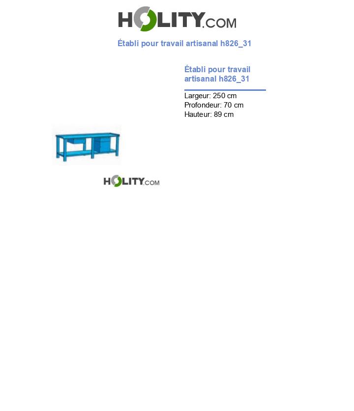 Établi pour travail artisanal h826_31