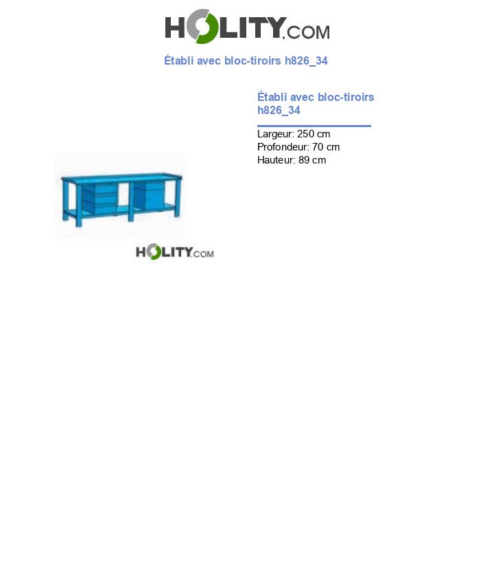 Établi avec bloc-tiroirs h826_34