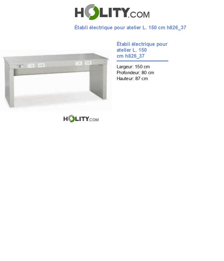 Établi électrique pour atelier L. 150 cm h826_37