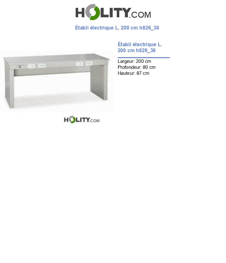 Établi électrique L. 200 cm h826_38