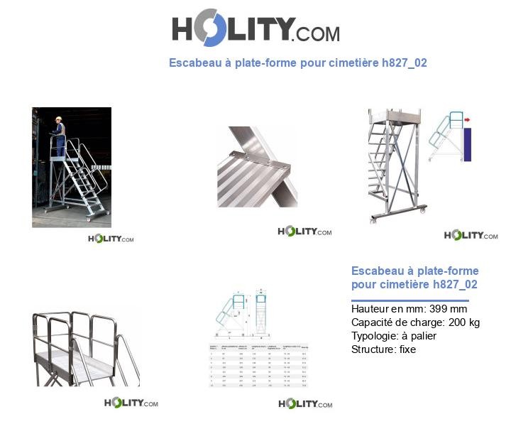Escabeau à plate-forme pour cimetière h827_02