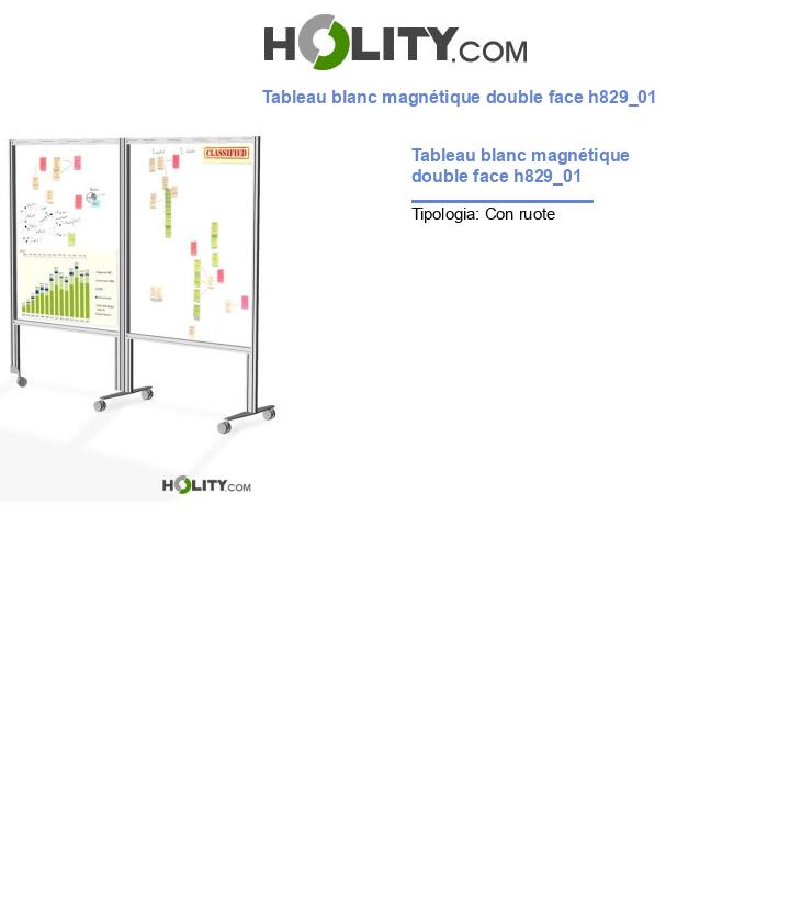 Tableau blanc magnétique double face h829_01
