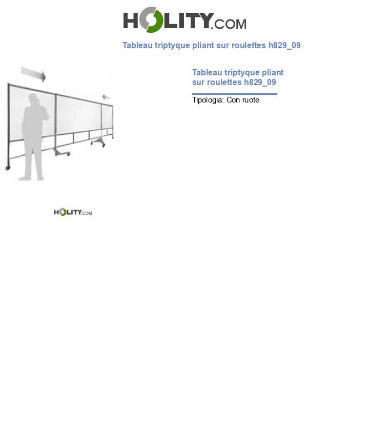Tableau triptyque pliant sur roulettes h829_09