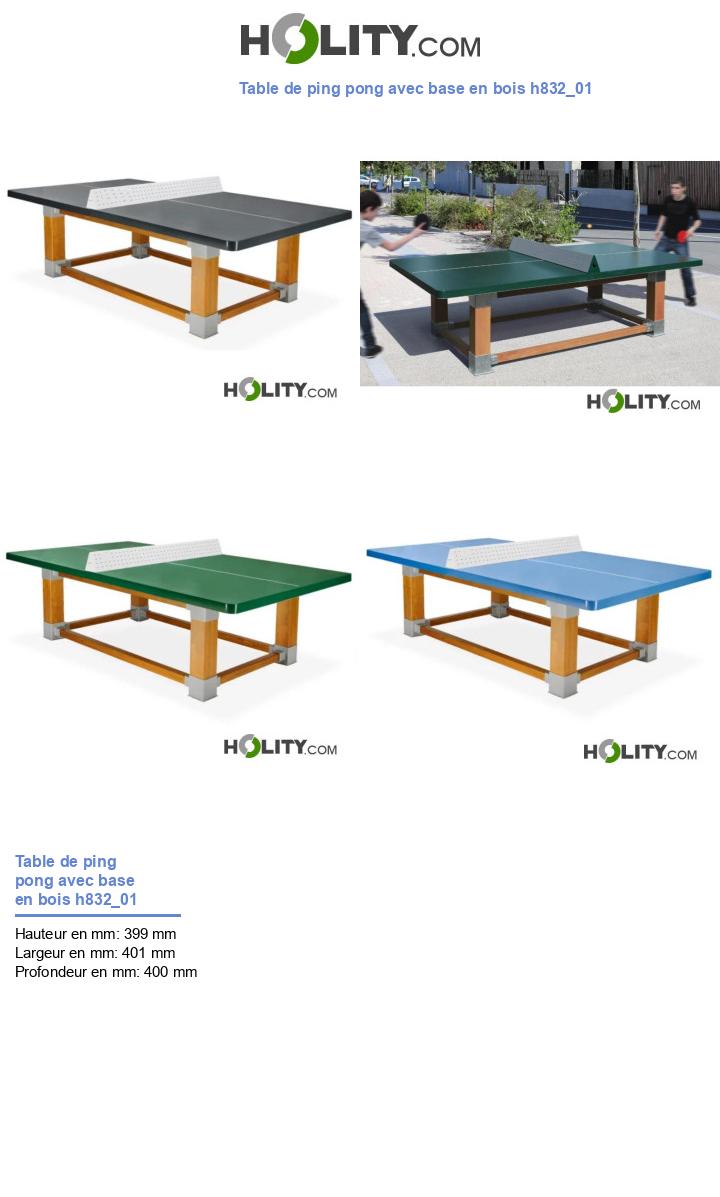 Table de ping pong avec base en bois h832_01