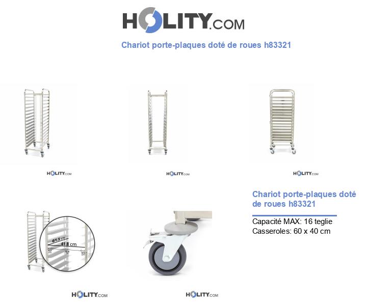 Chariot porte-plaques doté de roues h83321