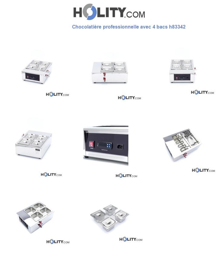 Chocolatière professionnelle avec 4 bacs h83342