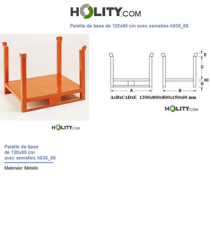 Palette de base de 120x80 cm avec semelles h838_08