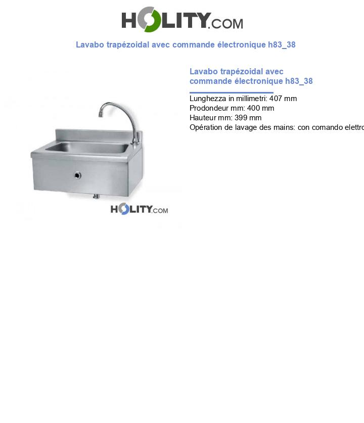 Lavabo trapézoidal avec commande électronique h83_38