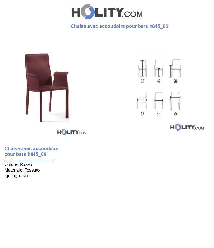 Chaise avec accoudoirs pour bars h845_06
