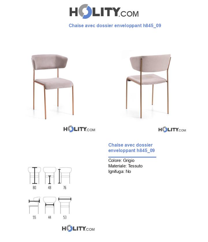 Chaise avec dossier enveloppant h845_09