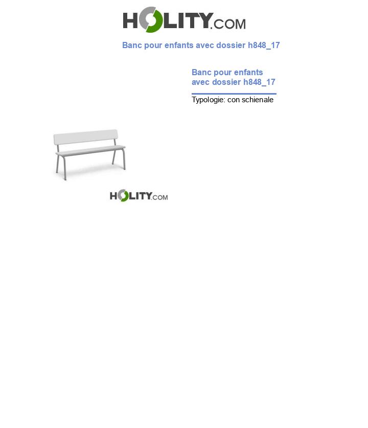 Banc pour enfants avec dossier h848_17