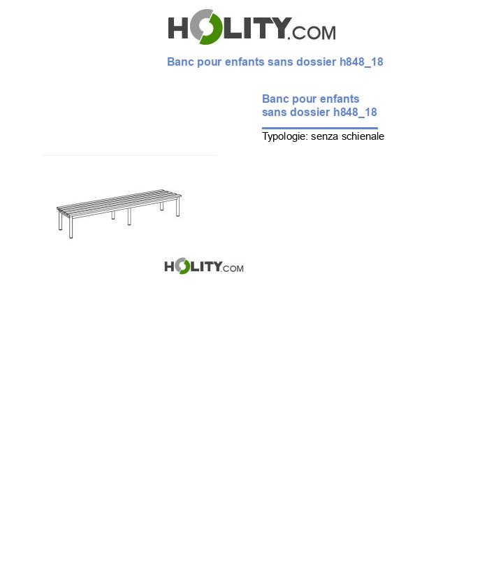 Banc pour enfants sans dossier h848_18