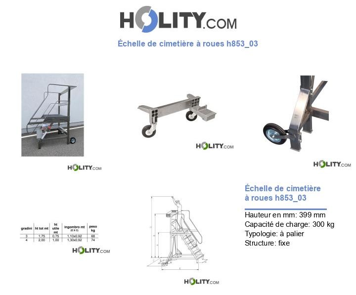 Échelle de cimetière à roues h853_03