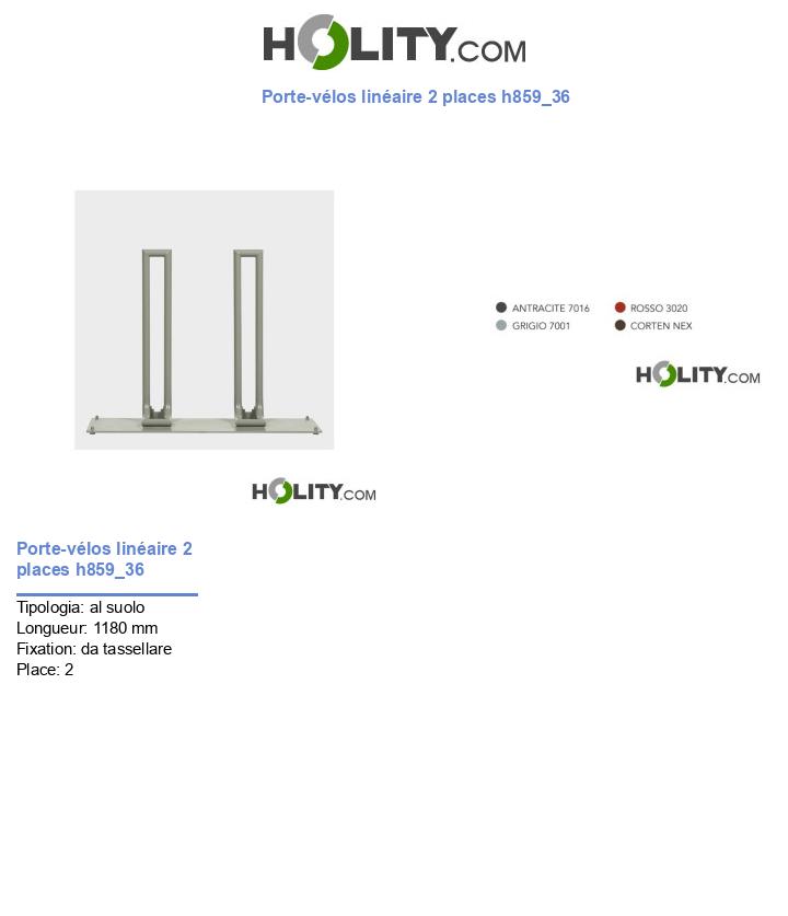 Porte-vélos linéaire 2 places h859_36