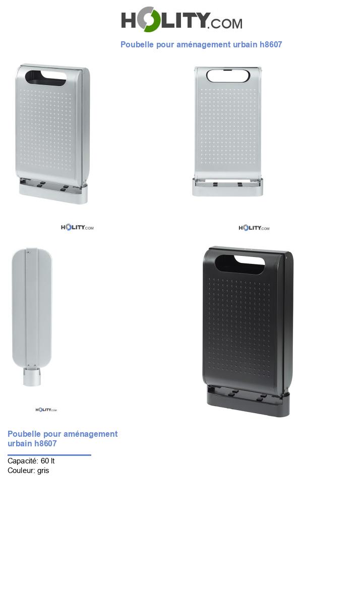 Poubelle pour aménagement urbain h8607