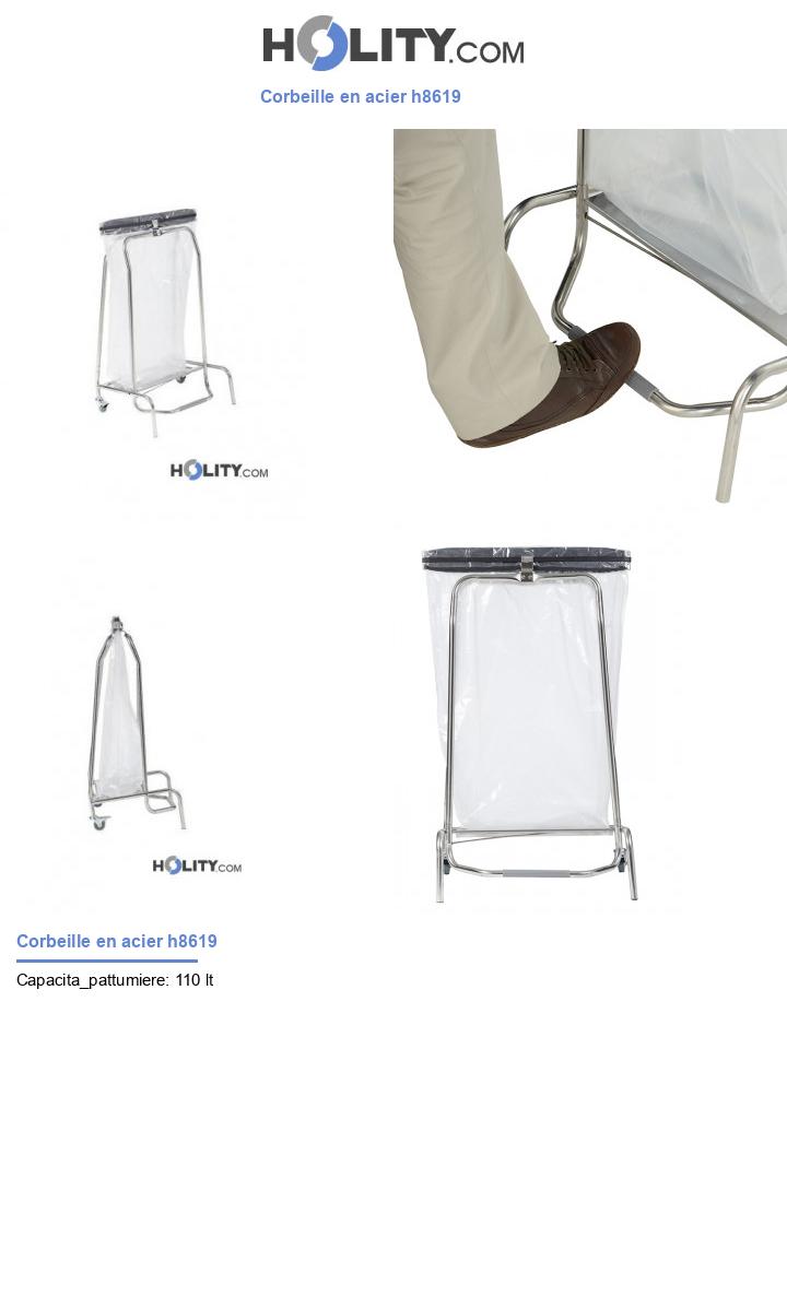 Corbeille en acier h8619