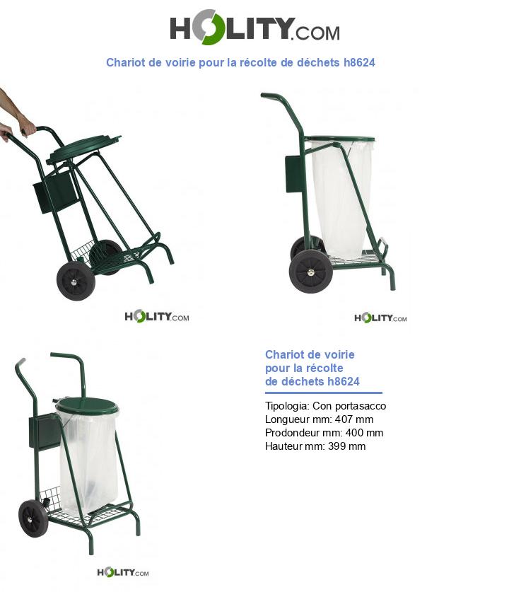 Chariot de voirie pour la récolte de déchets h8624